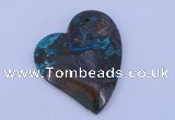 NGP183 40*45mm heart chrysocolla gemstone pendant jewelry