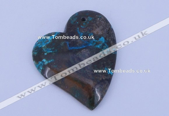 NGP183 40*45mm heart chrysocolla gemstone pendant jewelry