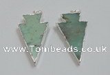 NGP1830 25*45mm arrowhead australia chrysoprase pendants