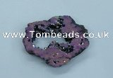 NGP1833 45*55mm - 55*60mm donut plated druzy agate pendants