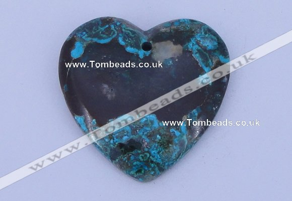NGP184 38*38mm heart chrysocolla gemstone pendant jewelry
