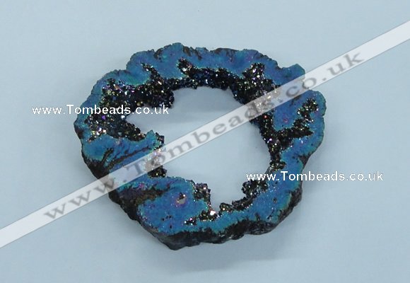 NGP1840 55*75mm - 65*80mm donut plated druzy agate pendants