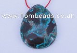 NGP185 30*38mm flat teardrop chrysocolla gemstone pendant jewelry