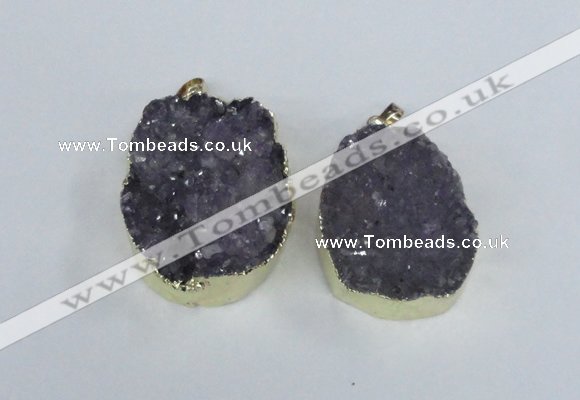 NGP1857 35*40mm - 35*45mm freeform druzy amethyst pendants