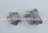 NGP1859 20*25mm - 30*40mm nuggets druzy amethyst pendants