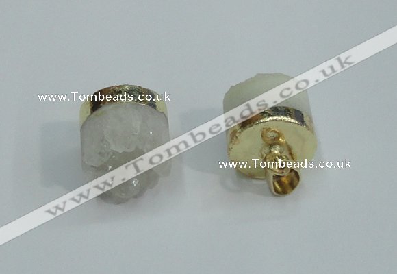 NGP1884 12*15mm - 15*15mm freeform druzy agate pendants