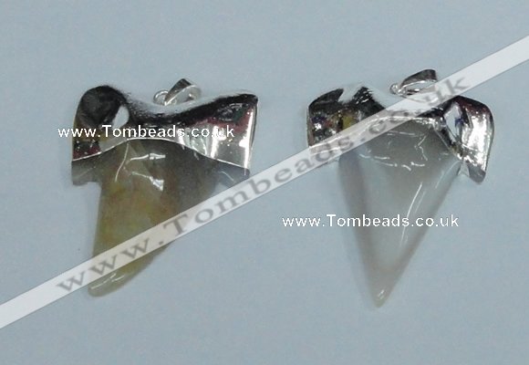 NGP1888 35*45mm - 38*55mm teeth-shaped agate gemstone pendants