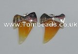 NGP1889 35*45mm - 38*55mm teeth-shaped agate gemstone pendants