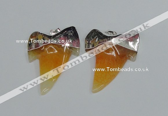 NGP1889 35*45mm - 38*55mm teeth-shaped agate gemstone pendants