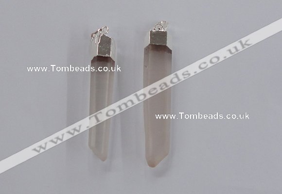 NGP1897 8*50mm - 11*60mm stick white crystal gemstone pendants