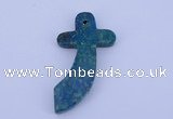 NGP190 28*52mm cross lapis & chrysocolla gemstone pendant jewelry