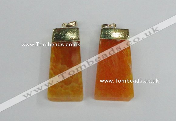 NGP1905 18*40mm - 20*50mm trapezoid agate gemstone pendants