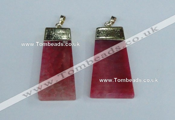 NGP1906 18*40mm - 20*50mm trapezoid agate gemstone pendants