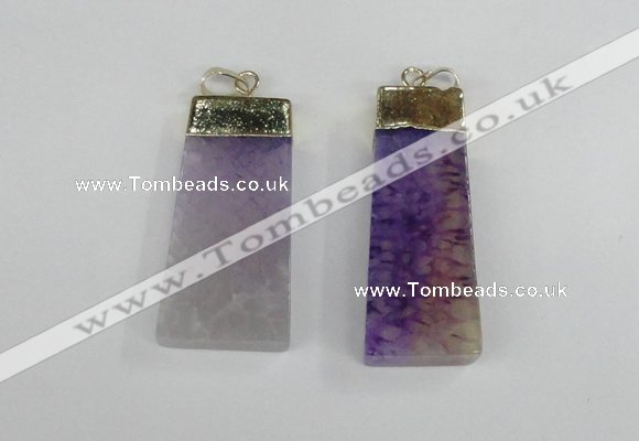 NGP1907 18*40mm - 20*50mm trapezoid agate gemstone pendants