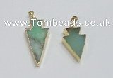 NGP1918 16*30mm - 20*38mm arrowhead australia chrysoprase pendants