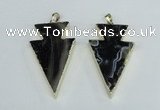 NGP1923 28*50mm - 30*55mm arrowhead agate gemstone pendants