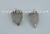 NGP1934 18*35mm - 20*40mm faceted nuggets white crystal pendants