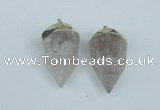 NGP1936 18*35mm - 20*40mm faceted nuggets white crystal pendants