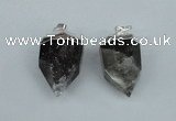 NGP1937 18*35mm - 20*40mm faceted nuggets smoky quartz pendants