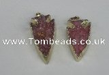 NGP1940 20*30mm - 25*50mm arrowhead druzy agate gemstone pendants