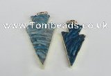 NGP1942 20*38mm - 25*45mm arrowhead druzy agate gemstone pendants