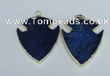 NGP1964 47*57mm arrowhead agate gemstone pendants wholesale