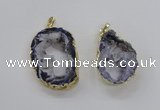 NGP1970 25*40mm - 30*50mm freeform druzy agate gemstone pendants