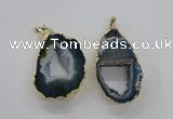 NGP1971 25*40mm - 30*50mm freeform druzy agate gemstone pendants