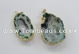 NGP1972 25*40mm - 30*50mm freeform druzy agate gemstone pendants