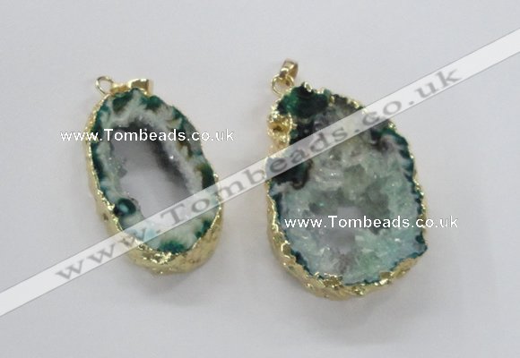 NGP1972 25*40mm - 30*50mm freeform druzy agate gemstone pendants