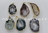 NGP1974 25*40mm - 30*50mm freeform druzy agate gemstone pendants