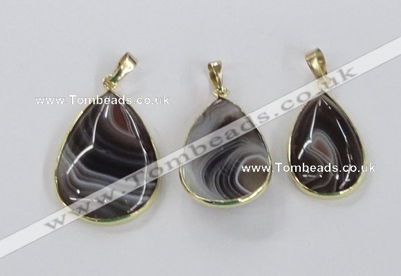 NGP1976 18*25mm - 25*35mm teardrop Botswana agate pendants