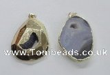 NGP1995 35*45mm - 40*50mm freeform plated druzy agate pendants