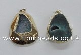 NGP1999 35*45mm - 40*50mm freeform plated druzy agate pendants