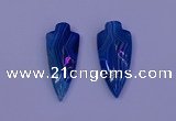 NGP2054 15*40mm - 18*45mm arrowhead striped agate pendants