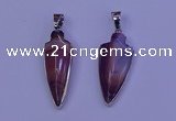 NGP2059 15*40mm - 18*45mm arrowhead striped agate pendants