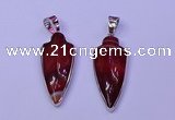 NGP2060 15*40mm - 18*45mm arrowhead striped agate pendants