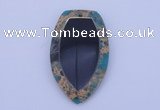 NGP210 30*50mm fashion dyed imperial jasper & black stone pendant