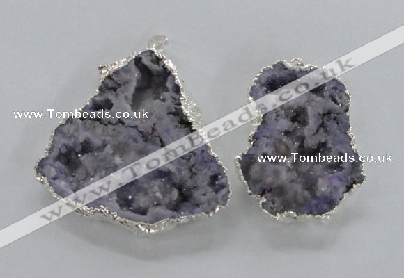 NGP2103 40*50mm - 55*65mm freeform druzy agate gemstone pendants