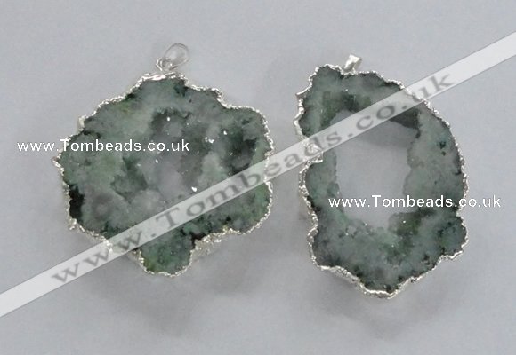 NGP2105 40*50mm - 55*65mm freeform druzy agate gemstone pendants