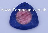 NGP213 45*45mm fashion dyed rhodochrosite & lapis lazuli gemstone pendant