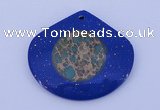 NGP214 45*50mm fashion dyed imperial jasper & lapis lazuli gemstone pendant