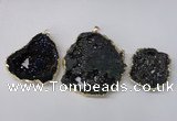 NGP2210 30*40mm - 45*55mm freeform plated druzy agate pendants