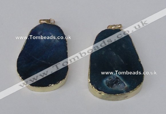 NGP2218 30*40mm - 40*45mm freeform druzy agate gemstone pendants