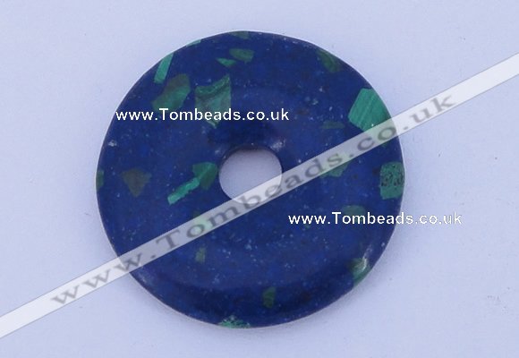 NGP222 5*30mm synthetic lapis lazuli & malachite gemstone donut pendant