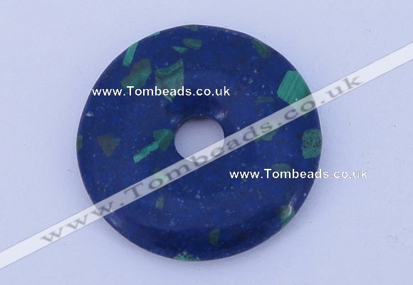 NGP222 5*30mm synthetic lapis lazuli & malachite gemstone donut pendant