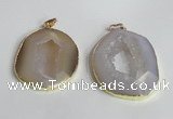 NGP2221 30*40mm - 40*45mm freeform druzy agate gemstone pendants