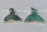 NGP2238 35*45mm - 40*55mm fishtail druzy agate gemstone pendants