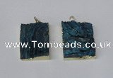 NGP2250 30*40mm - 40*45mm rectangle druzy agate gemstone pendants