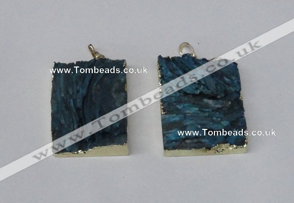 NGP2250 30*40mm - 40*45mm rectangle druzy agate gemstone pendants